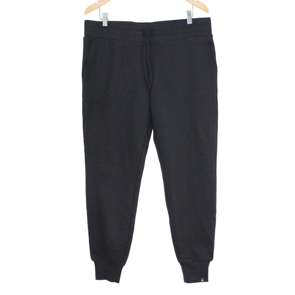 TRUE RELIGION Cotton Blend Elastic Waist Cuffed Hem Pockets Black Jogger - Large